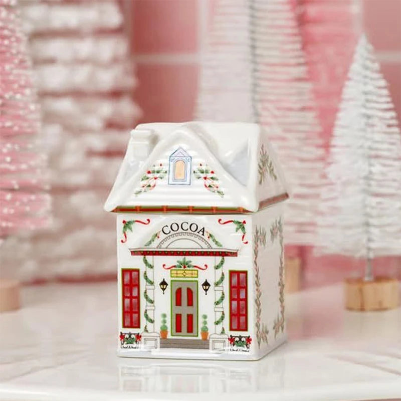 ▶1PCS Holiday Village Spice House Set, Mini Christmas Gingerbread Houses Jars, Kitchen Countertop Festive Decor, New Year Gifts Zpaxo A