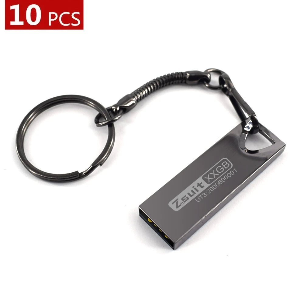 Zsuit 10Pcs USB Flash Drive 64GB Pen Drive 2G 4G 8G Metal Pen Drive Usb Stick 32G Memory Stick Free Custom Logo Flash Usb 3.0 Zpaxo usb 3.0-32gb Gun color