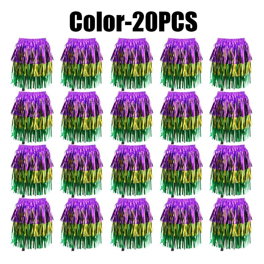 Thick Purple Gold Green Rain Curtain Dance Skirt Fringe Performance