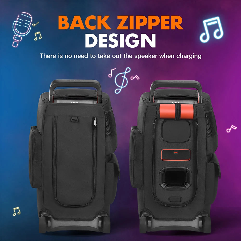 Portable Speaker Dust Case w/ Mic Pocket Double-Sided Speaker Storage Bag Wear Resist for JBL PARTYBOX 720/520/110/310/320 Cover Zpaxo