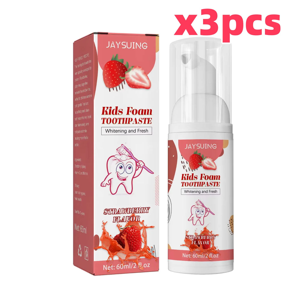 Kids Probiotic Foam Toothpaste – Fruit Flavor Stain Removal, 60ml Kids Foam Toothpaste Zpaxo 240mlX2PCS