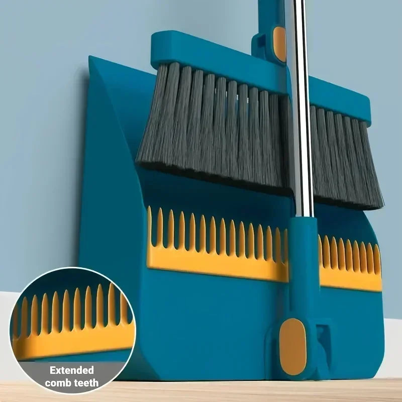 1 Set Household Broom And Dustpan Set Durable Sweeping Broom And Dustpan With Long Handle For Home Office School Dorm Zpaxo