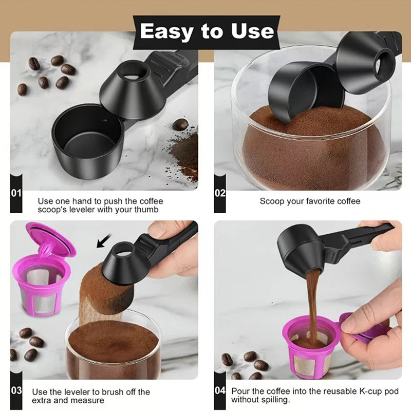Coffee Scoop Funnel Reusable K-cup Pot 2 Tablespoon Capacity Zpaxo
