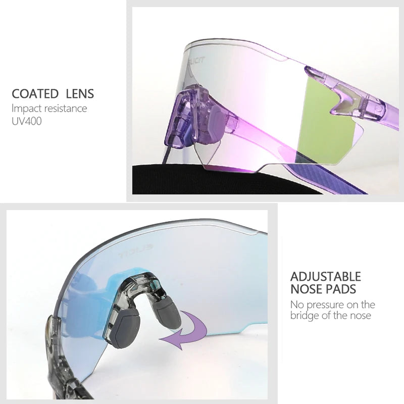 ELICIT New Photochromic Women Men Cycling Glasses MTB Road Bike Riding Sunglasses UV400 Outdoor Sports Goggles Bicycle Eyewear Zpaxo