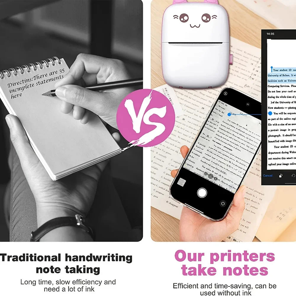 Mini Portable Thermal Printer Print Photo Pocket Label Printing Zpaxo