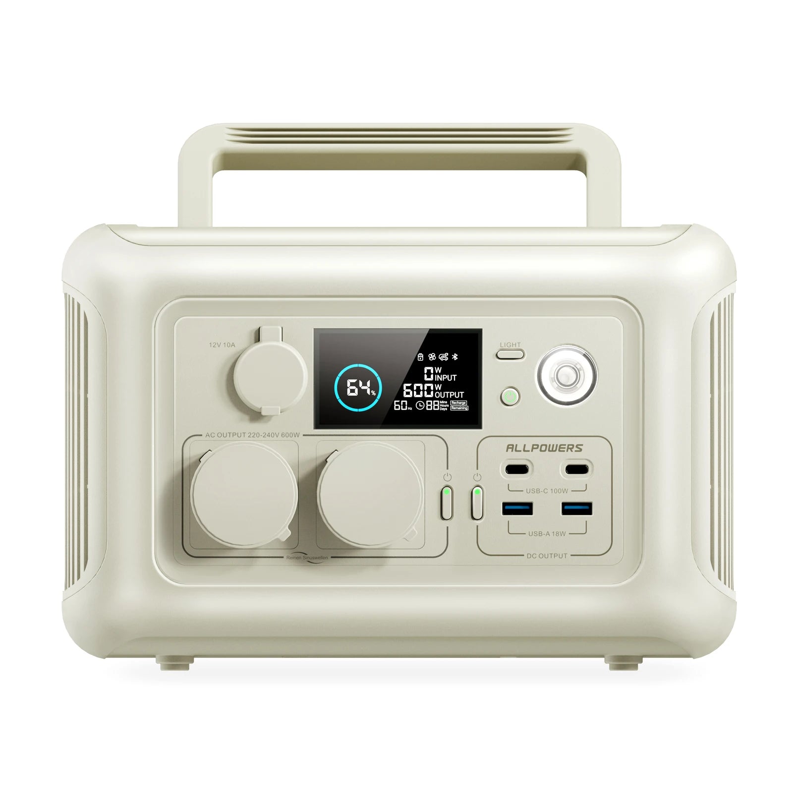 ALLPOWERS R600 Portable Power Station 600W 299Wh LiFePO4 Solar Zpaxo