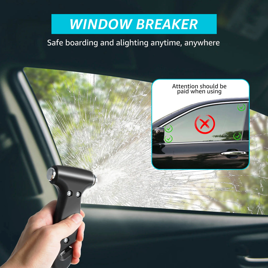 Car Safety Hammer Car Emergency Tool Universal with Belt Cutter Life-Saving 3 In 1 Emergency Glass Window Breaker Rescue Tool Zpaxo