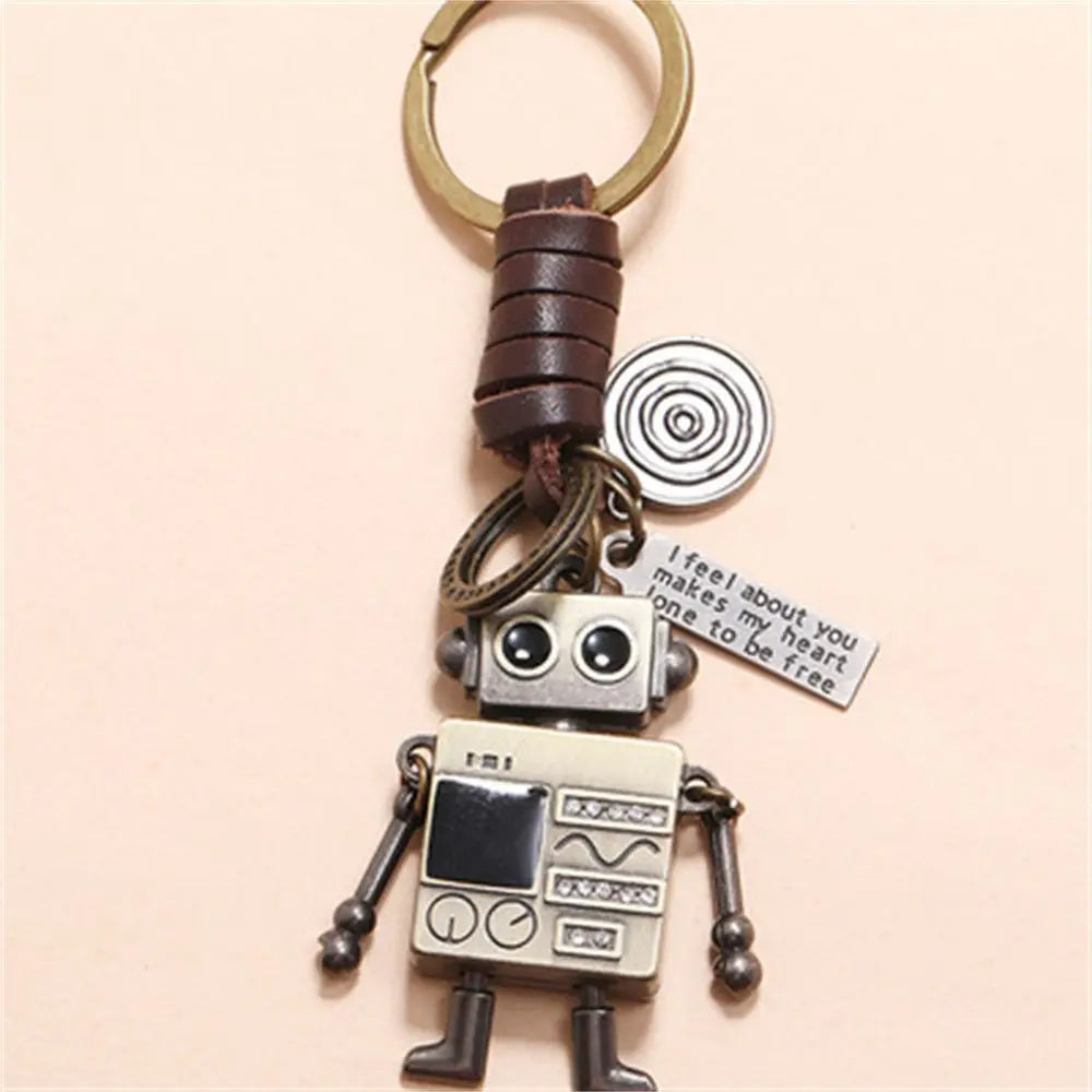 Jewelry Gifts Backpack Decoration Car Key Accessories Bag accessories Bag Pendant Key Rings Movable Bronze Robot Robot Keychain Zpaxo