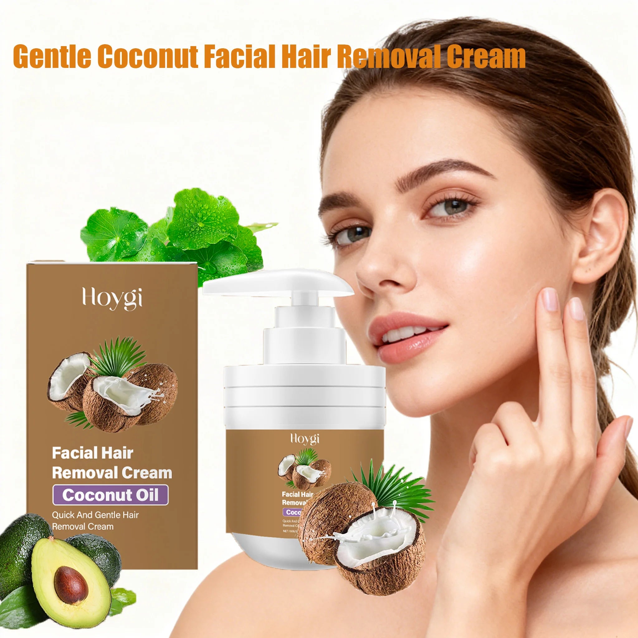 Hoygi Coconut Facial Hair Removal Cream – Painless & Gentle Hair Removal Cream Zpaxo