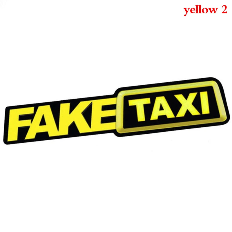 Funny Fake Taxi Car Vinyl Sticker – Self-Adhesive Decal Emblem