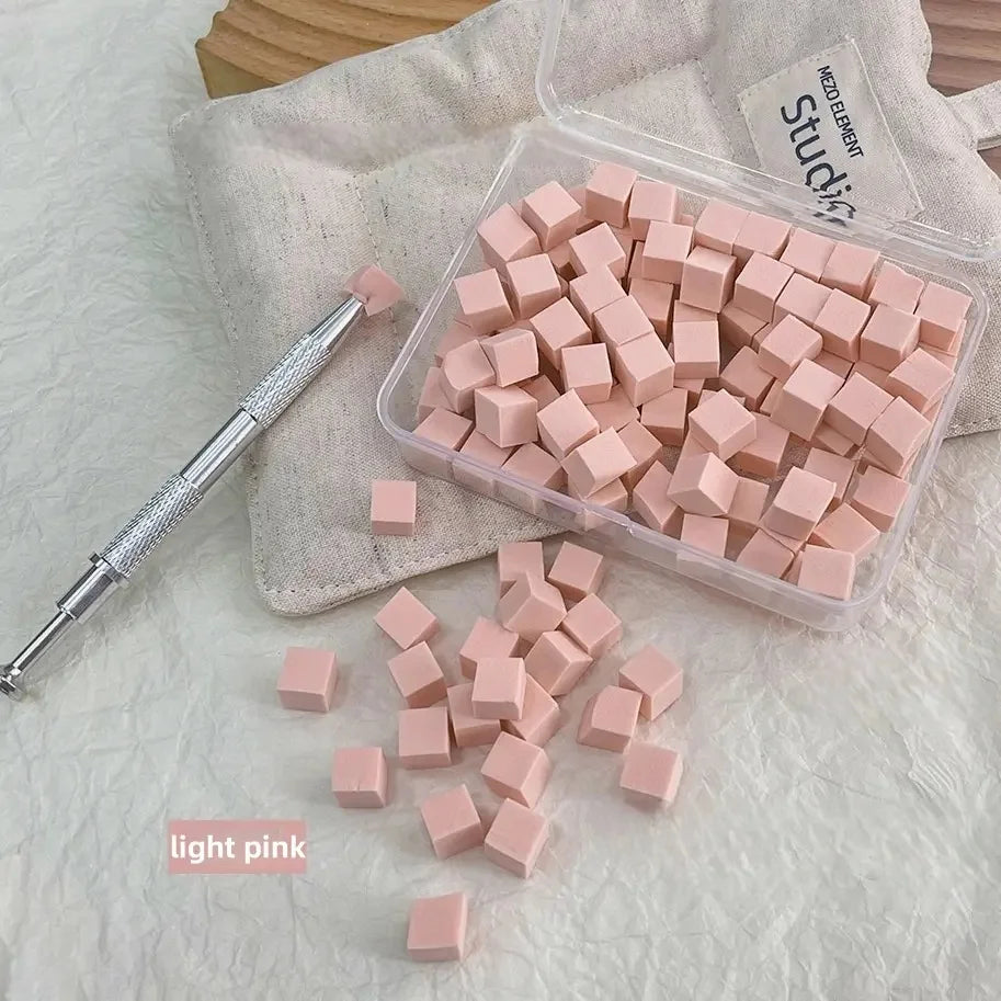 Nail Care Gradual Pat Cotton Clip Sponge Powder Puff Dizzy Dye Art Zpaxo light pink