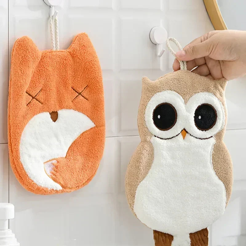 Cute Cartoon Animals Children's Hand Towel Quick Drying Microfiber