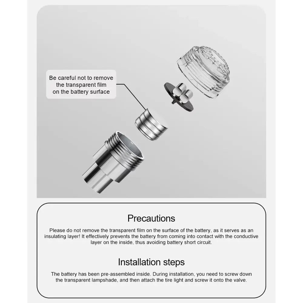 Waterproof Tire Valve Caps Light Single Seven Colors Motion Sensor Zpaxo