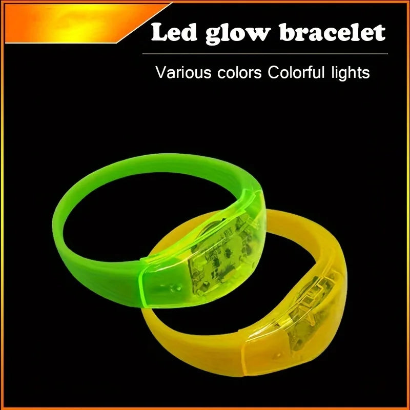 LED Voice Activated Sound Control Bracelets Silicone Flashing Bangle