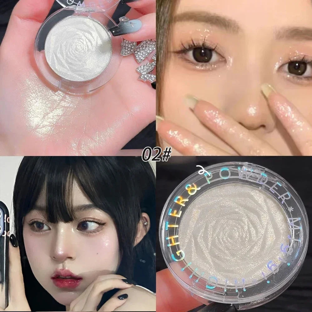 3D Rose Highlighter Makeup Palette Face Contour Bronzer Shimmer Zpaxo 02