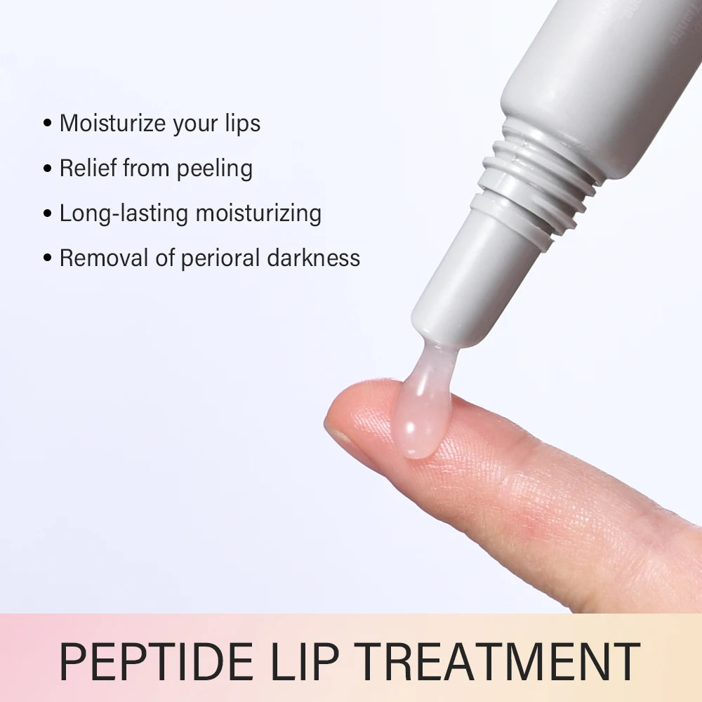 10ml Moisturizing Peptide Lip Treatment Lip Mask Gel Remove Dead Skin Lipstick Base Lip Cream Lip Care Mask Reduce Lip Lines Zpaxo