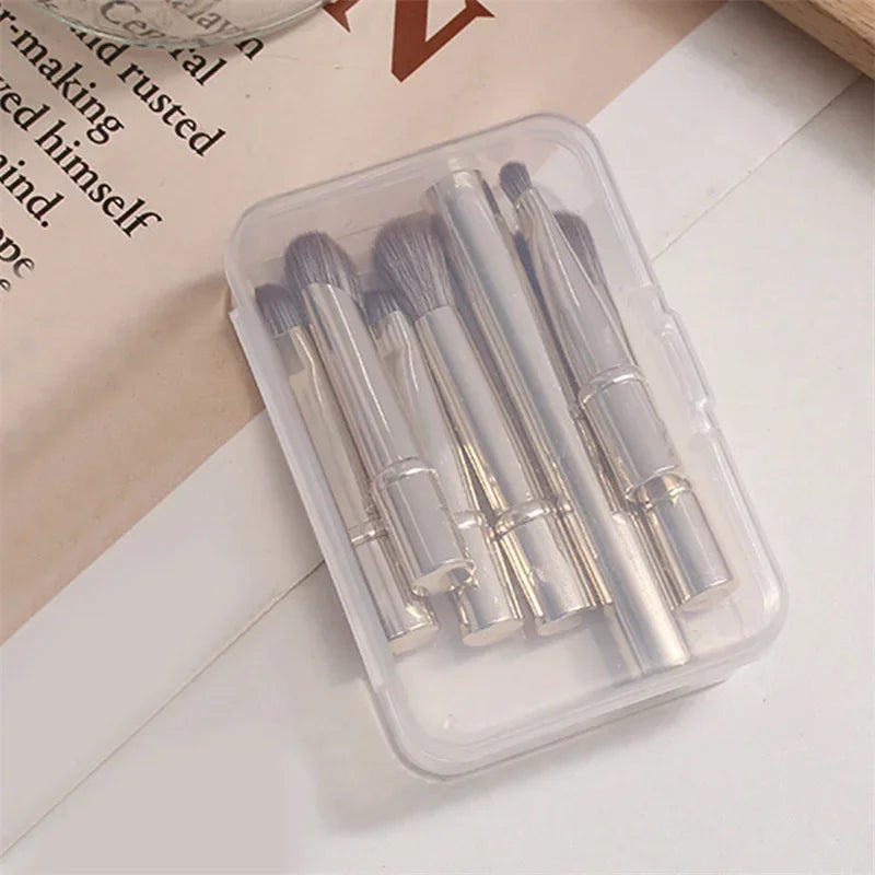 Mini Travel Makeup Brushes Box Portable Cosmetic Powder Foundation