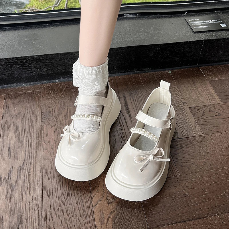 Black Heels Mary Jane Shoes Women 2025Goth Chunky Platform Pumps