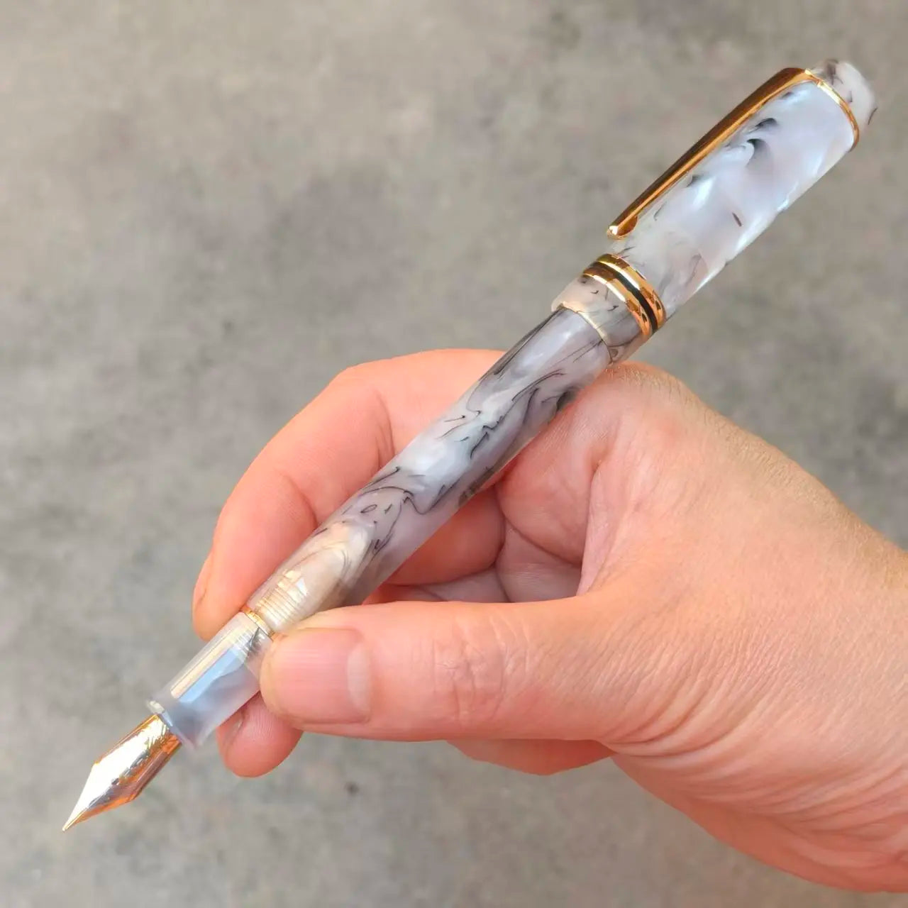 Brand Kaigelu 316 Fountain Pen, White Barrel High-Quality Acrylic Material, Adult Writing Stationery, EF.F/M 0.7mm Nib, Cleara Zpaxo