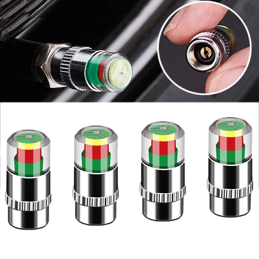 External Tire Pressure Monitoring Sensor Valve Cap Auto Warning Zpaxo