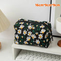 Floral Embroidery Canvas Cosmetic Bag – Travel Makeup Organizer