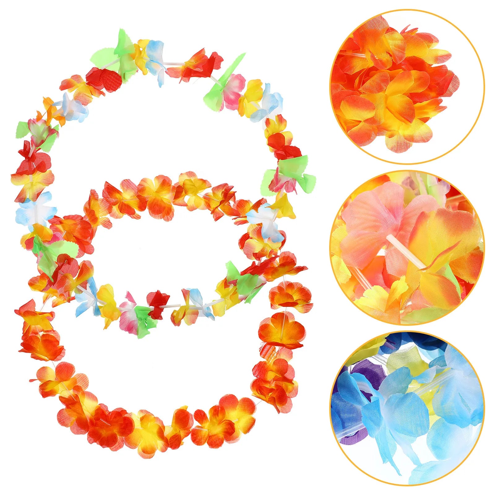 50Pcs Hawaiian Garland Tropical Artificial Flowers Garland Multicolor Festival Party Decor Wedding Photography Stage Performance Zpaxo