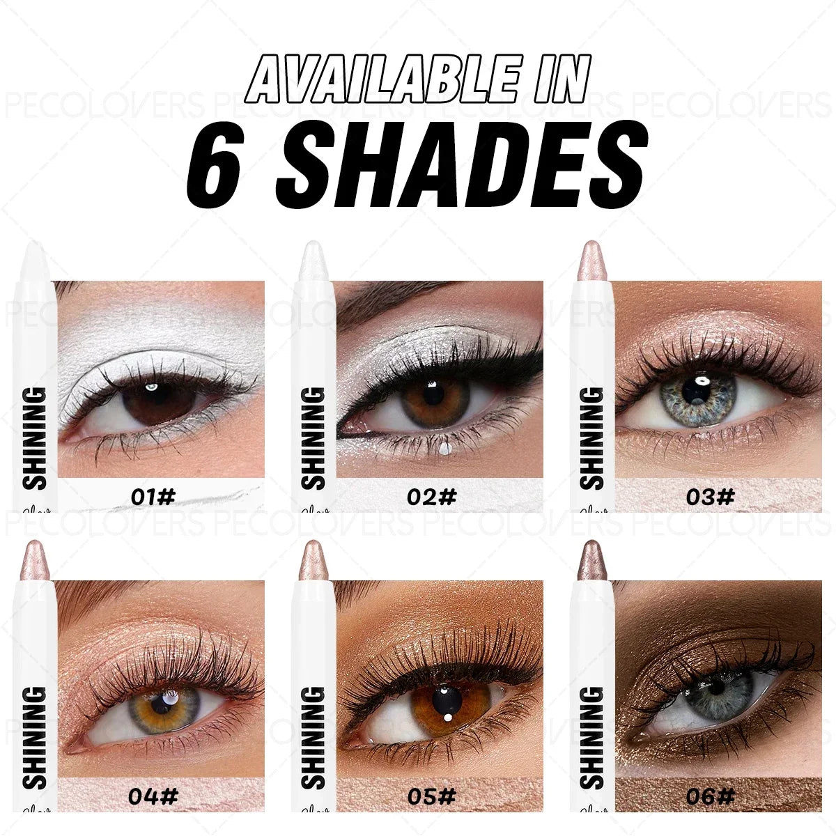 1PC Silvery Eyeshadow, White Eyeshadow, Eye Highlighter, Shimmering, Waterproof and Long-Lasting, Suitable for All Skin Tones Zpaxo