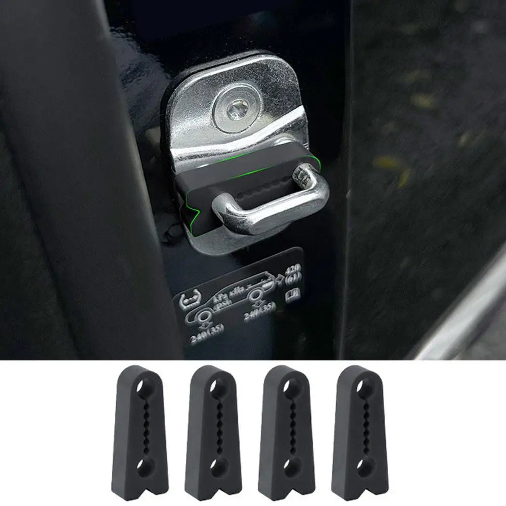 4-Pack Silicone Car Door Lock Shock Absorber Pads – Universal Car Door Buffer Pad Zpaxo black