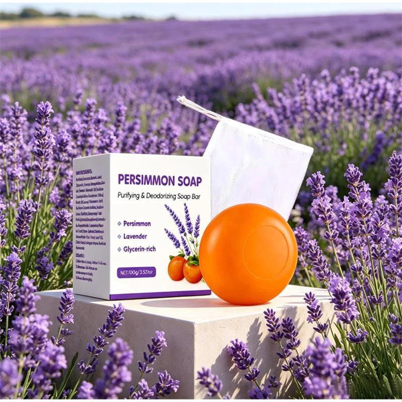 Persimmon Soap Bar – Deodorizing Deep Cleansing Face & Body 100g Handmade Soap Bar Zpaxo