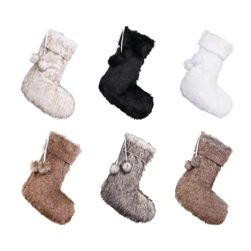 Faux Furs Holiday Hanging Sock Elegant Designs Fireplaces Mantels