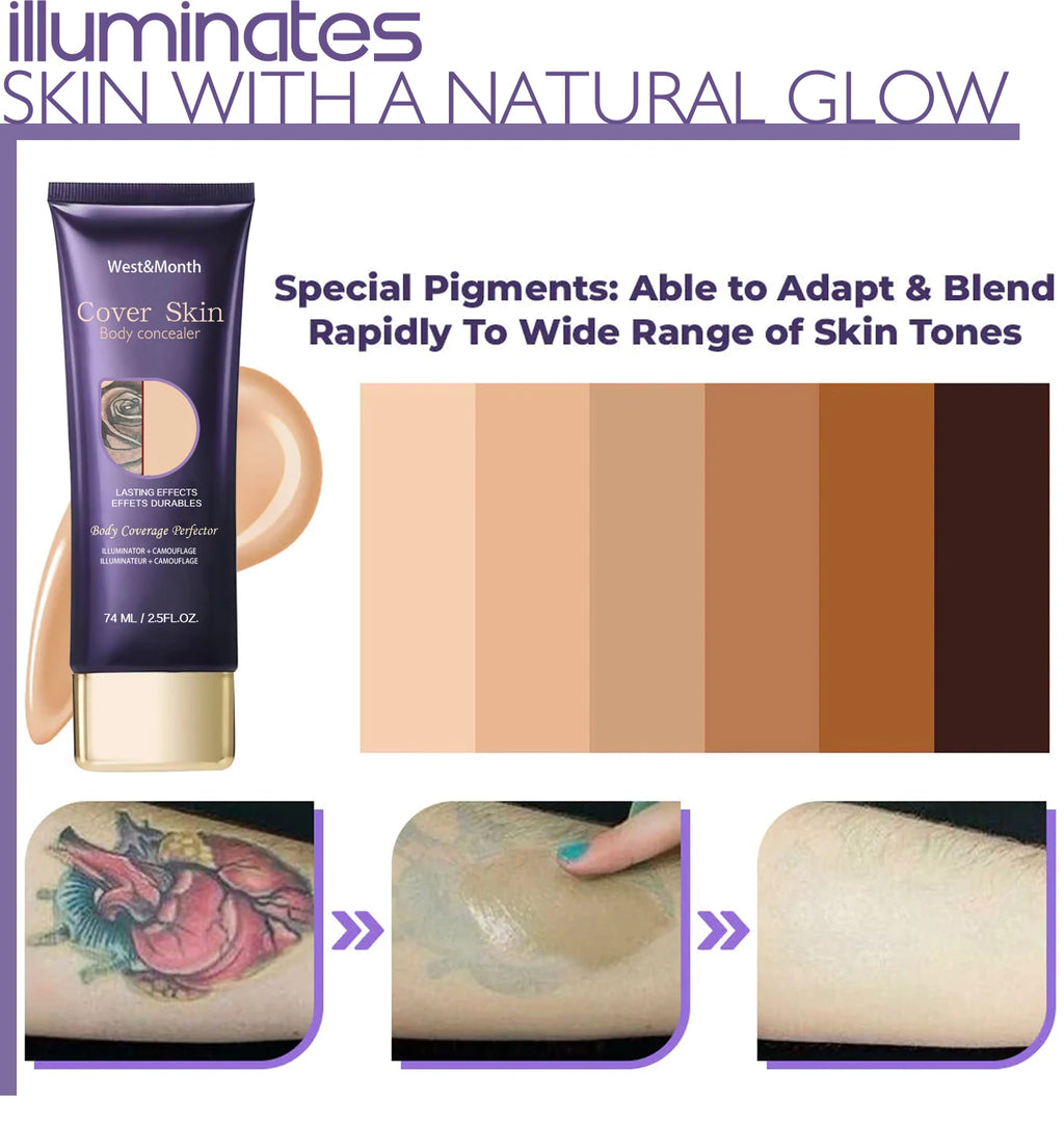 74ml Natural Tattoo Concealer Long Lasting Waterproof Tattoo Scars Cover Cream Body Coverage Makeup Foundation Cream For Women Zpaxo
