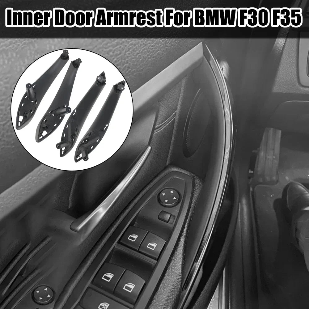 Black Door Panel Pull Trim Cover for BMW F30 F80 F31 F32 F34 F35 Front Rear Left Right Inner Car Door Handles Interior Accessory Zpaxo