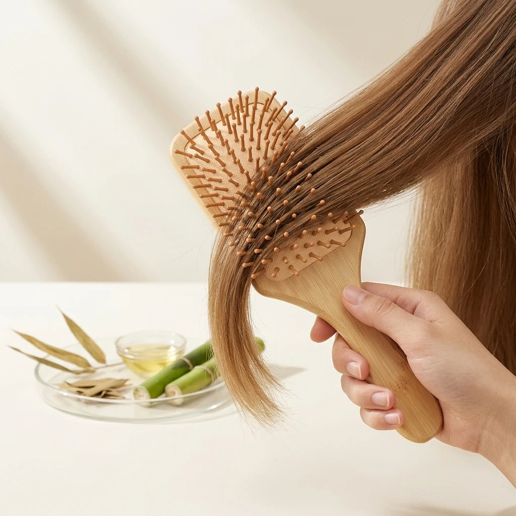 Natural Bamboo Air Cushion Hair Brush & Scalp Massage Comb Bamboo Hair Brush Zpaxo