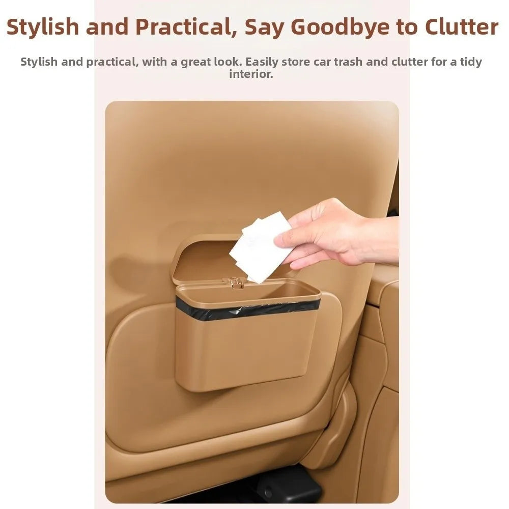 Car Mounted Hanging Garbage Bin Multifunctional Press Lid Storage Zpaxo