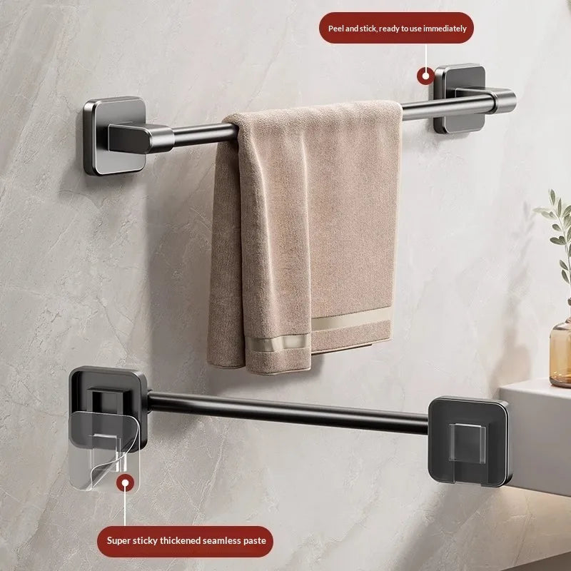 No-Drill Towel Rack 30/40/50cm – Wall-Mounted Bathroom Bar Wall Towel Rack Zpaxo