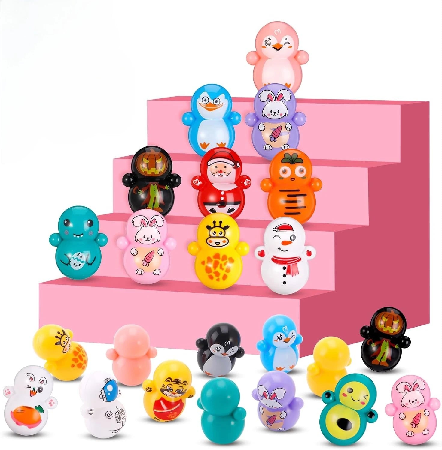 Mini Roly Poly Tumbler Fidget Toys Set – 6, 12 or 24 PCS