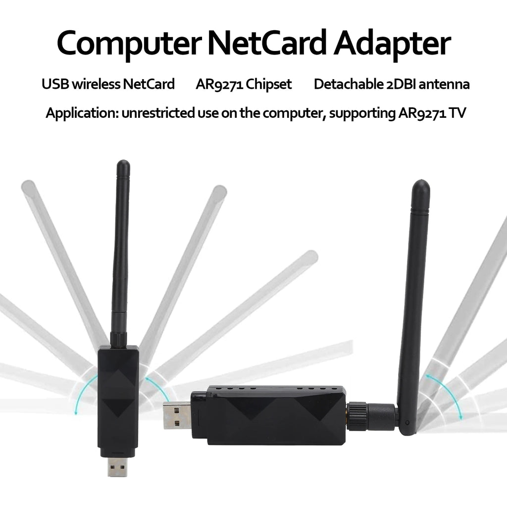 Wireless Netcard AR9271 USB Wifi Adaptor Detachable 2DBI Antenna