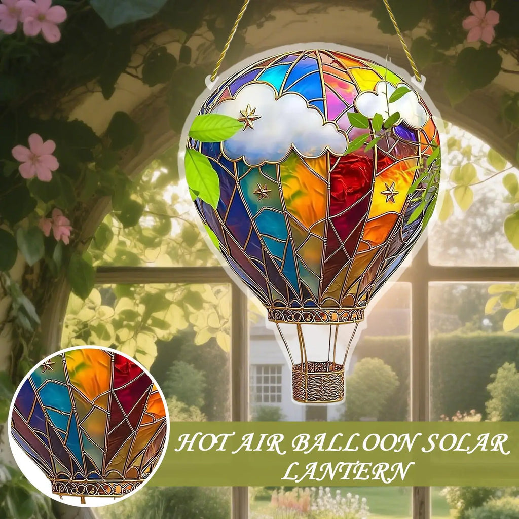 Acrylic flat Pendant Love Balloon Hot Air Balloon Lantern Valentine's Day Decoration For Home Lawn Garden Porch Yard Ornaments Zpaxo