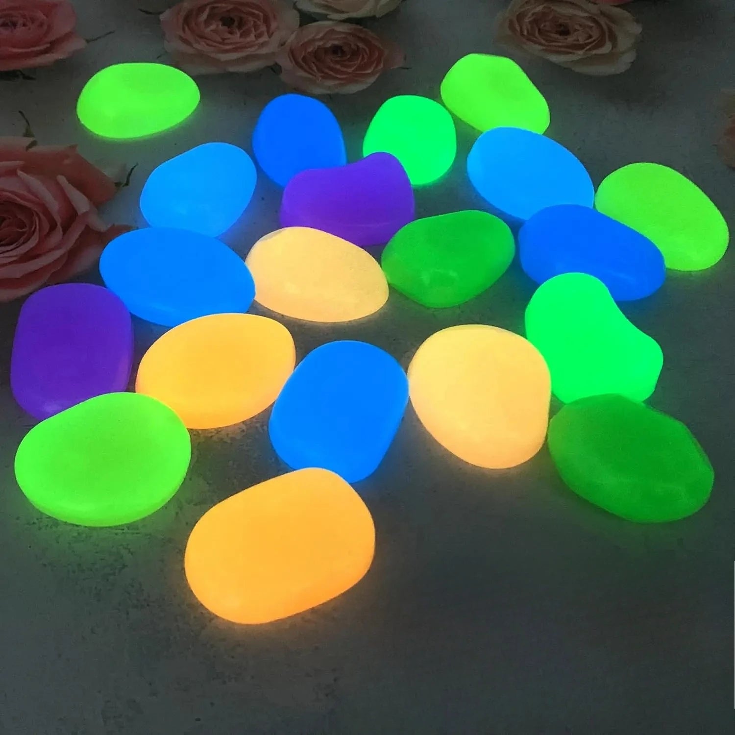 Oversized Glowing Resin Stones Large Bright Luminous Stone Garden