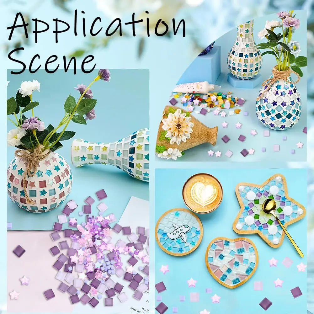 Iridescent Glass Mosaic Tiles – Sparkle Crystal Mix for Art & Decor Glass Mosaic Tiles Zpaxo