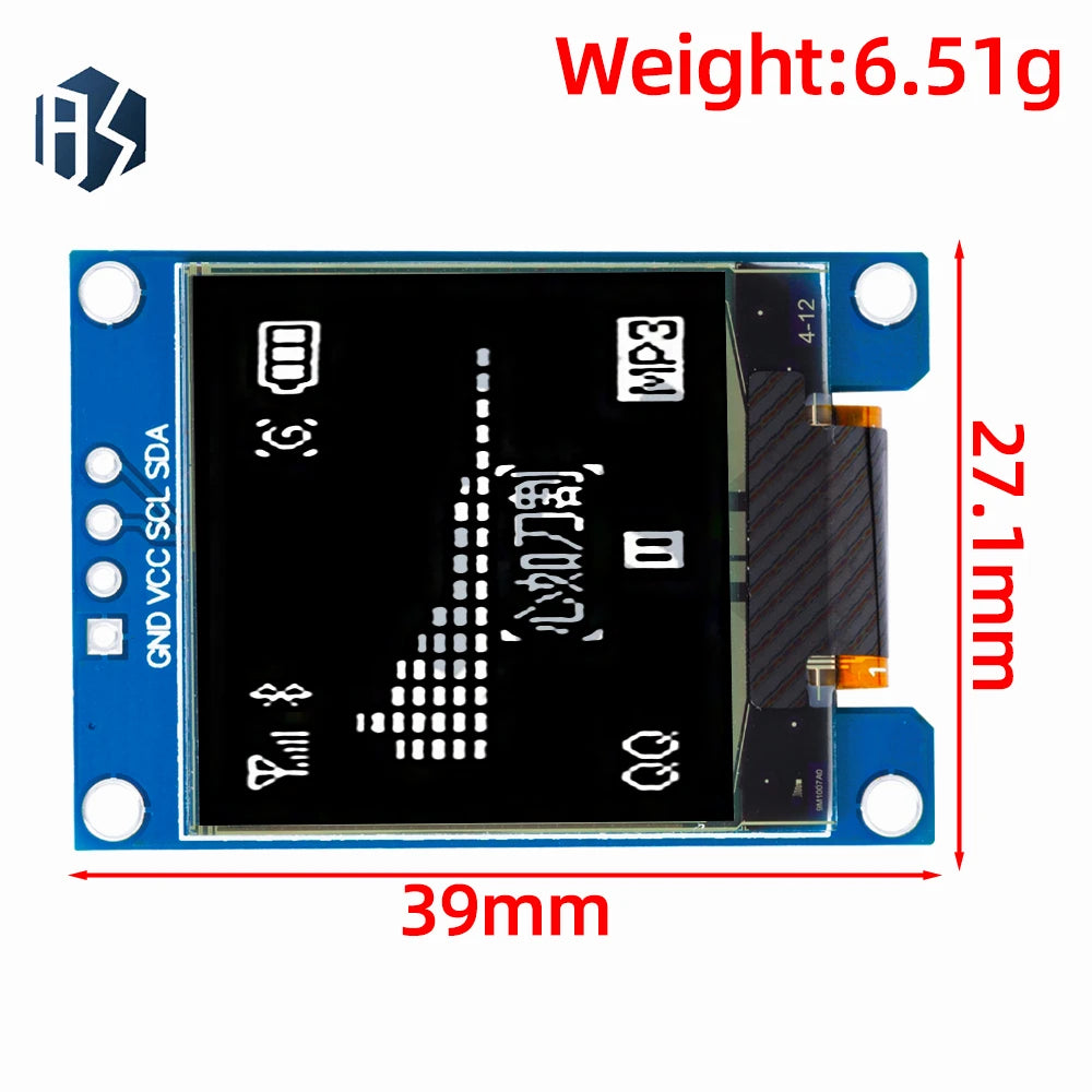 SH1107 OLED Display Module 96x96 SPI 4PIN 7PIN White Vertical Screen Zpaxo