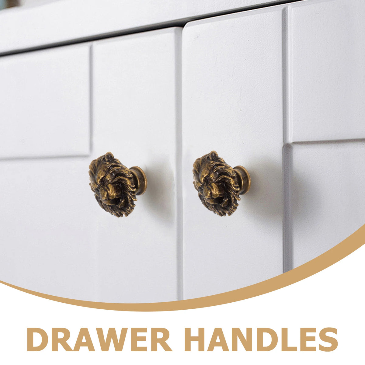 Decorative Lion Head Drawer Pulls Vintage Zinc Alloy Handles Retro Zpaxo