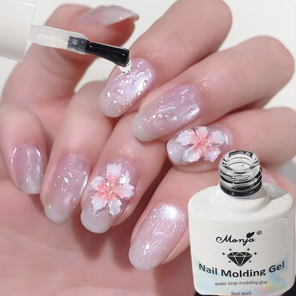 3D Droplet Effect Top Coat Nail Gel Clear Versatile Summer Water Drop Sculpting UV Nail Polish Gel for DIY Nail Art Manicure Zpaxo