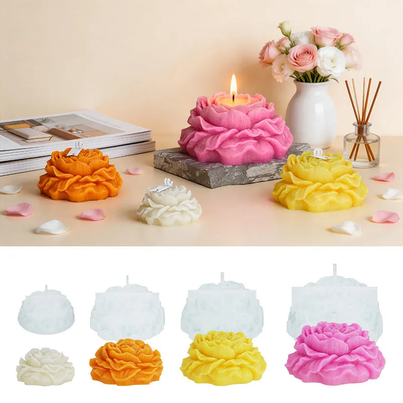 3D Large Peony Silicone Mold – Candle, Soap & Resin DIY