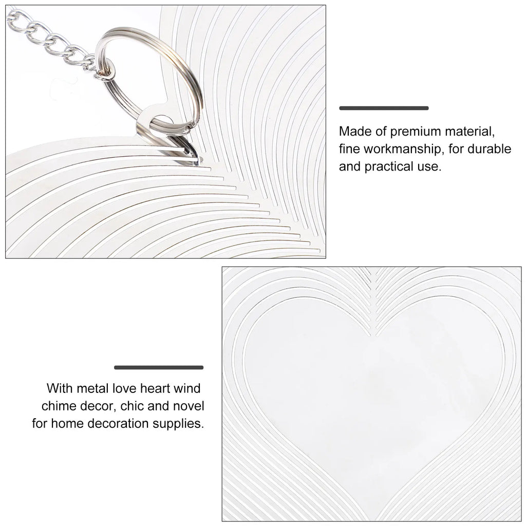 Metal Heart Shape Wind Chime Chic Delicate Hanging Pendant Ideal Home