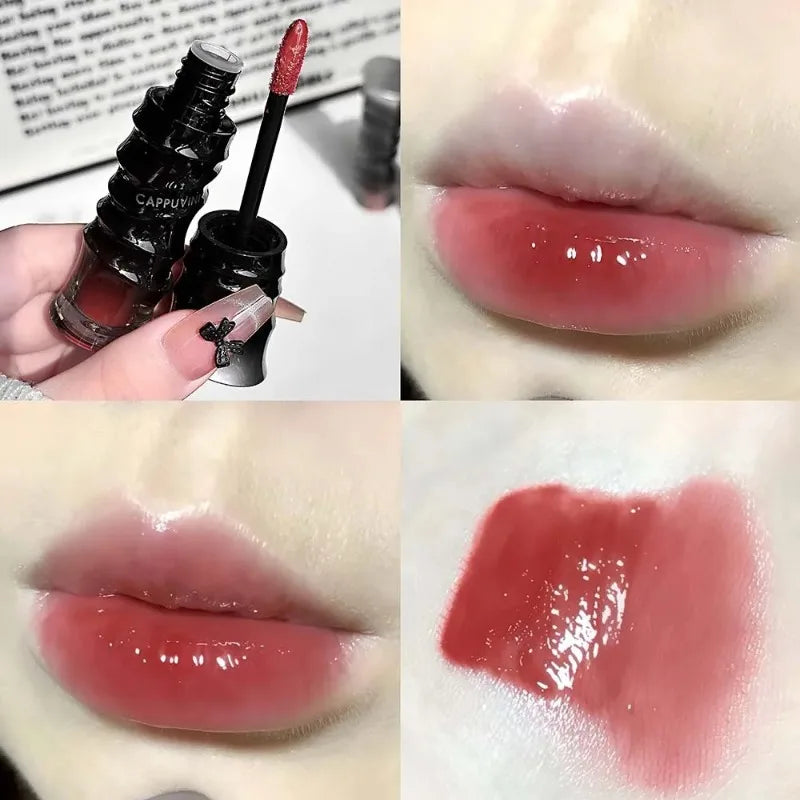 Punk Dark Red Lip Gloss Mirror Shine Moisturizing Texture Non-sticky Zpaxo 04