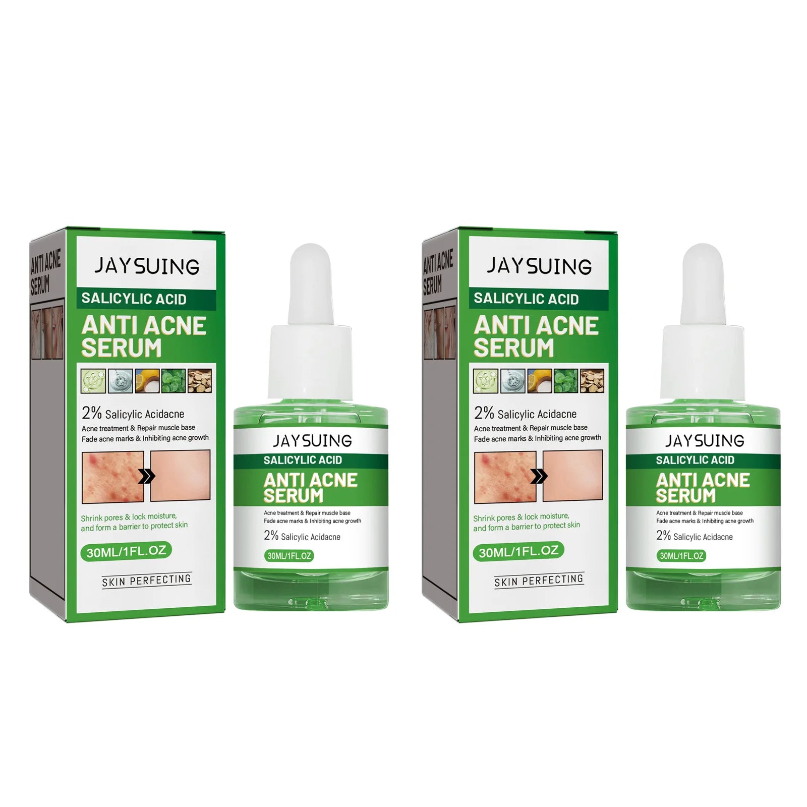Salicylic Acid Face Serum – Acne, Pores & Oil Control 30ml Anti-Acne Face Serum Zpaxo 2 x 30ml Boxed