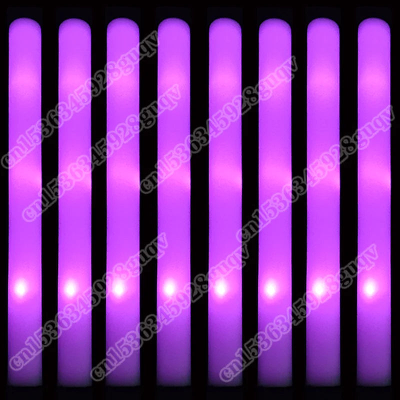 Pink LED Foam Stick Sponge Light Up Baton Wands Cheer Tube Glow Dark
