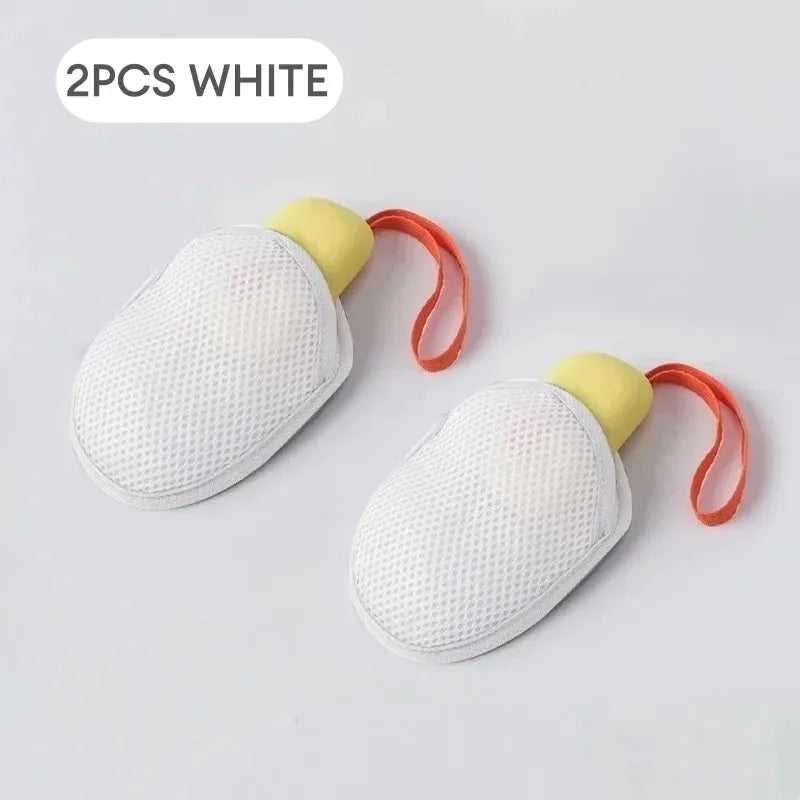 1 Foaming Soap Bag Net Mesh Massage Exfoliator Pouch Bathing Bubble Zpaxo 2PCS-White