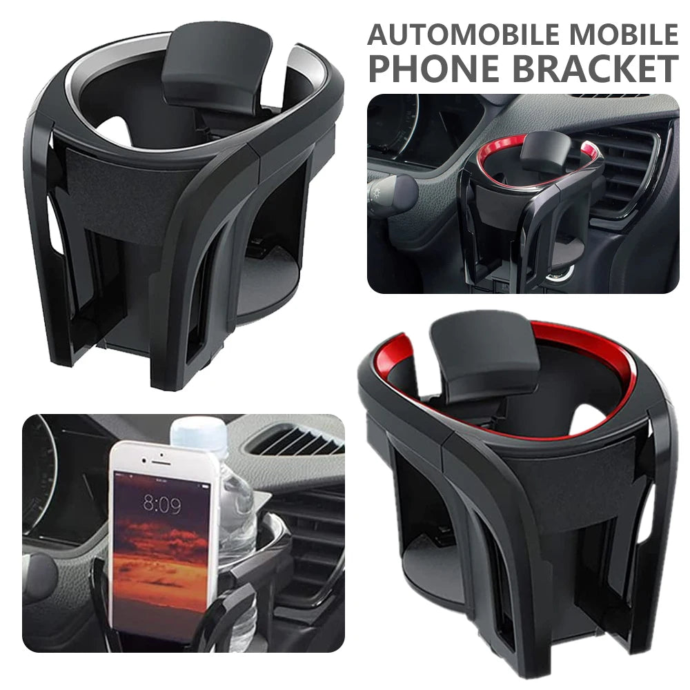 Car Cup Holder Air Vent Outlet 2 in 1 Coffee Bottle Holder and Car Phone Mount Universal Accessories Cups Car Vents Cup Rack Zpaxo